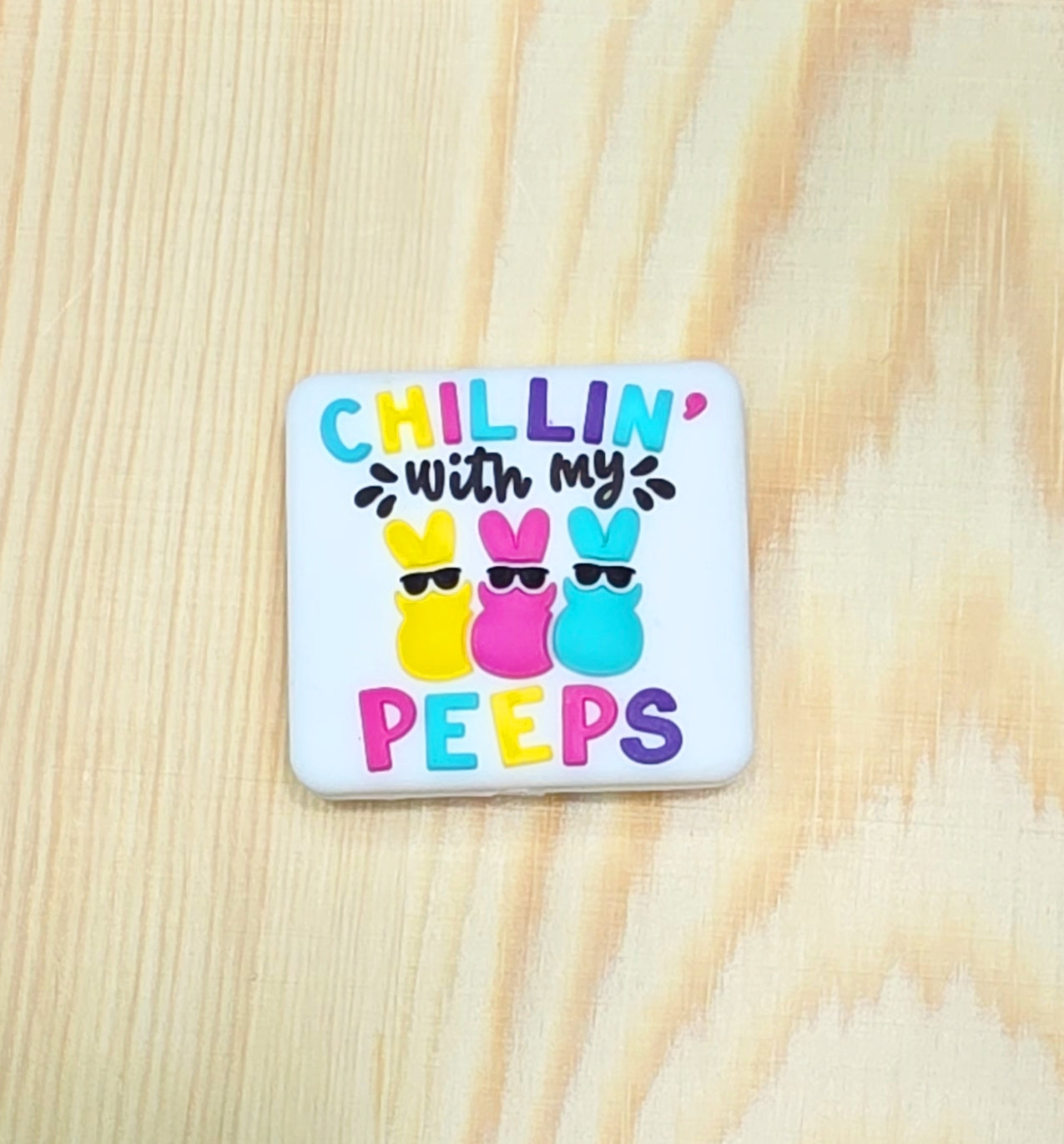 Chilling with my Peeps - silicone focal bead - Easter focal bead - A129