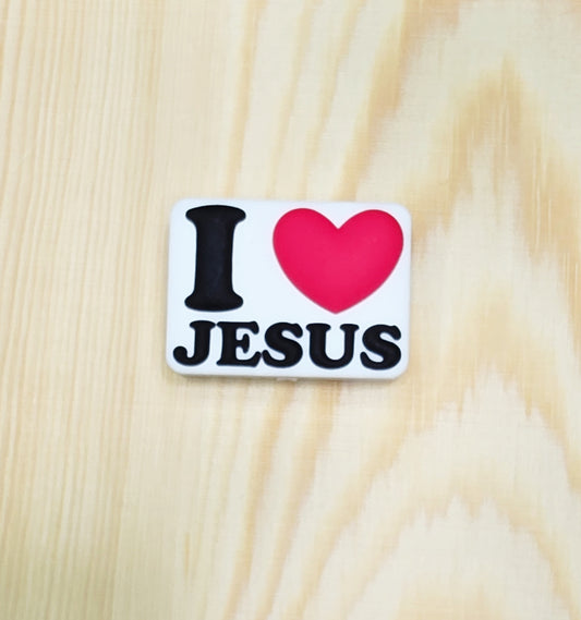 I love Jesus silicone focal bead - A268