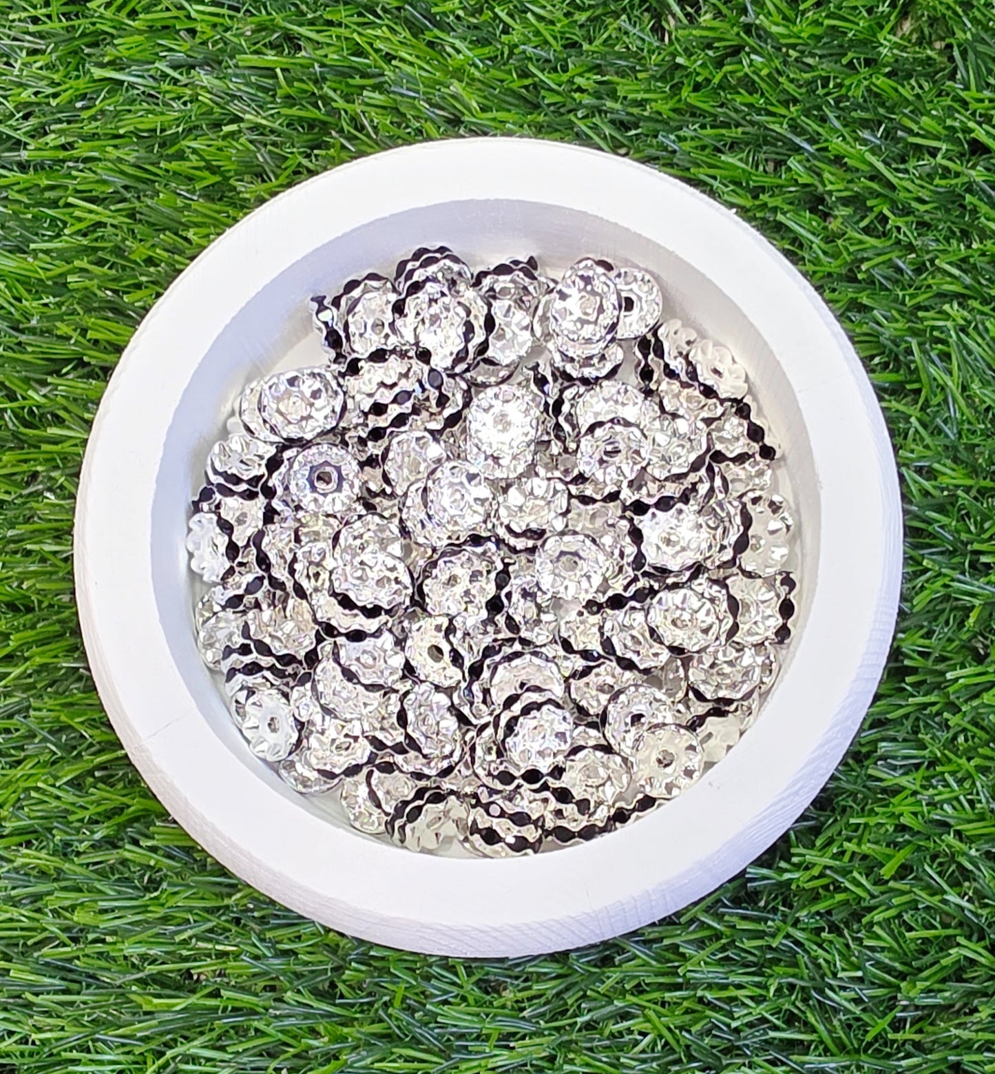 12mm black rhinestone spacers