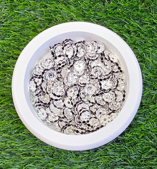 12mm black rhinestone spacers