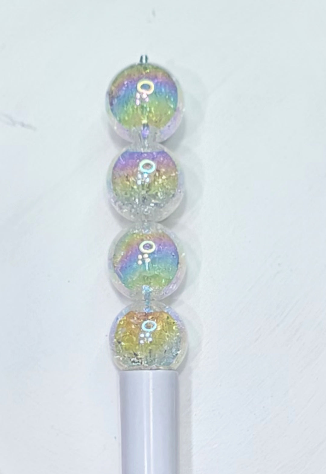 White clear crackle 16mm acrylic beads