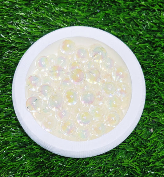 Double layer white 16mm acrylic beads