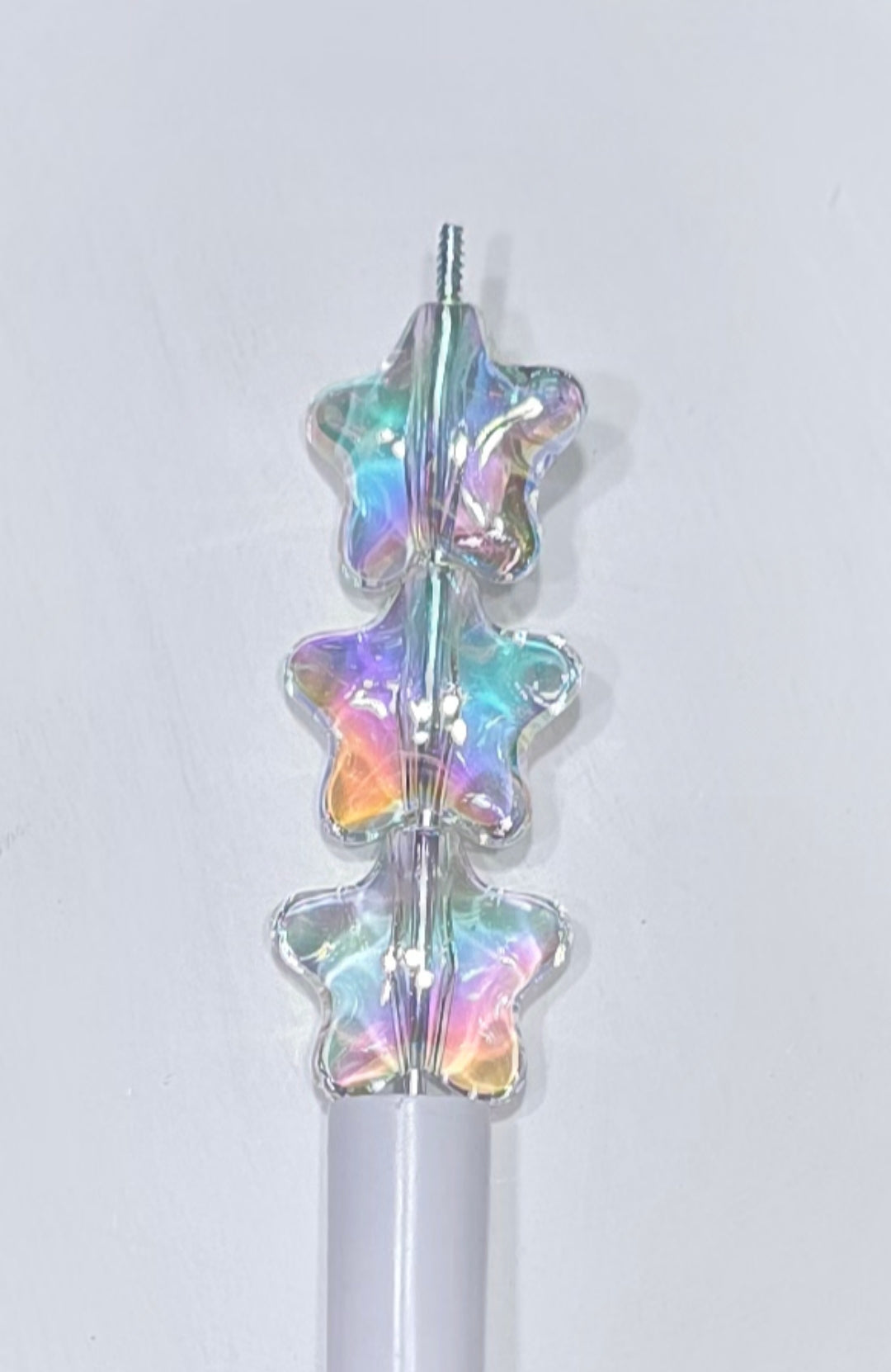 Clear acrylic stars beads. 8 pack