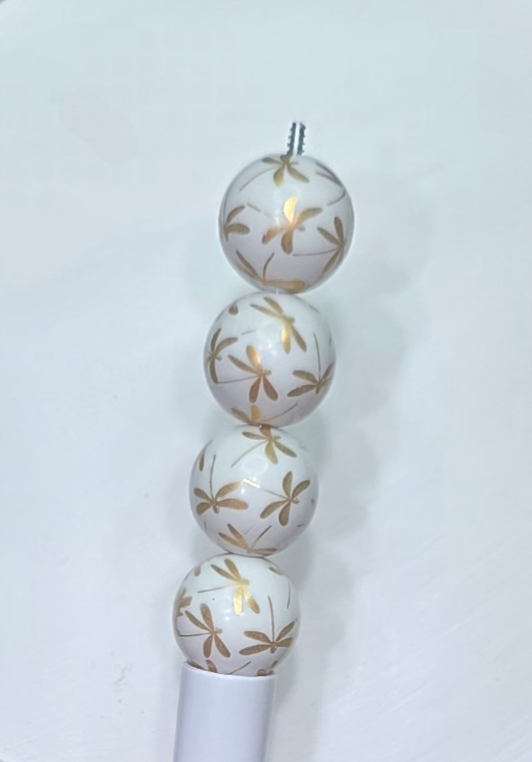 Dragonfly printed 16mm acrylic beads