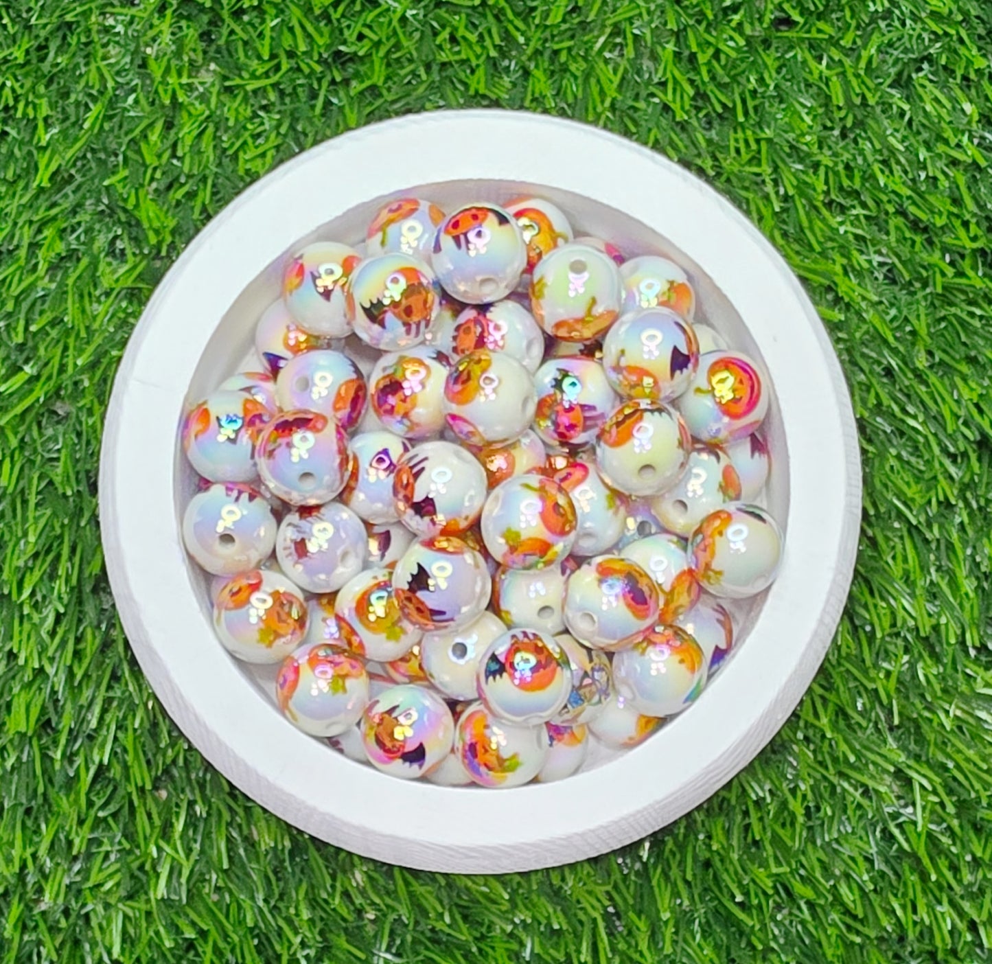 Halloween pumpkin 16mm acrylic beads