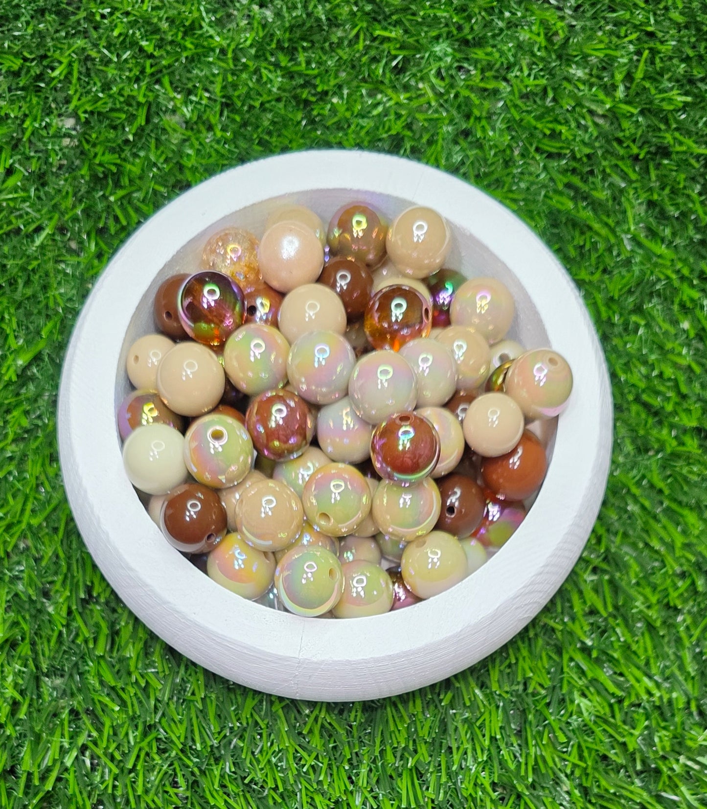 Mix acrylic beads in many different colors and sizes