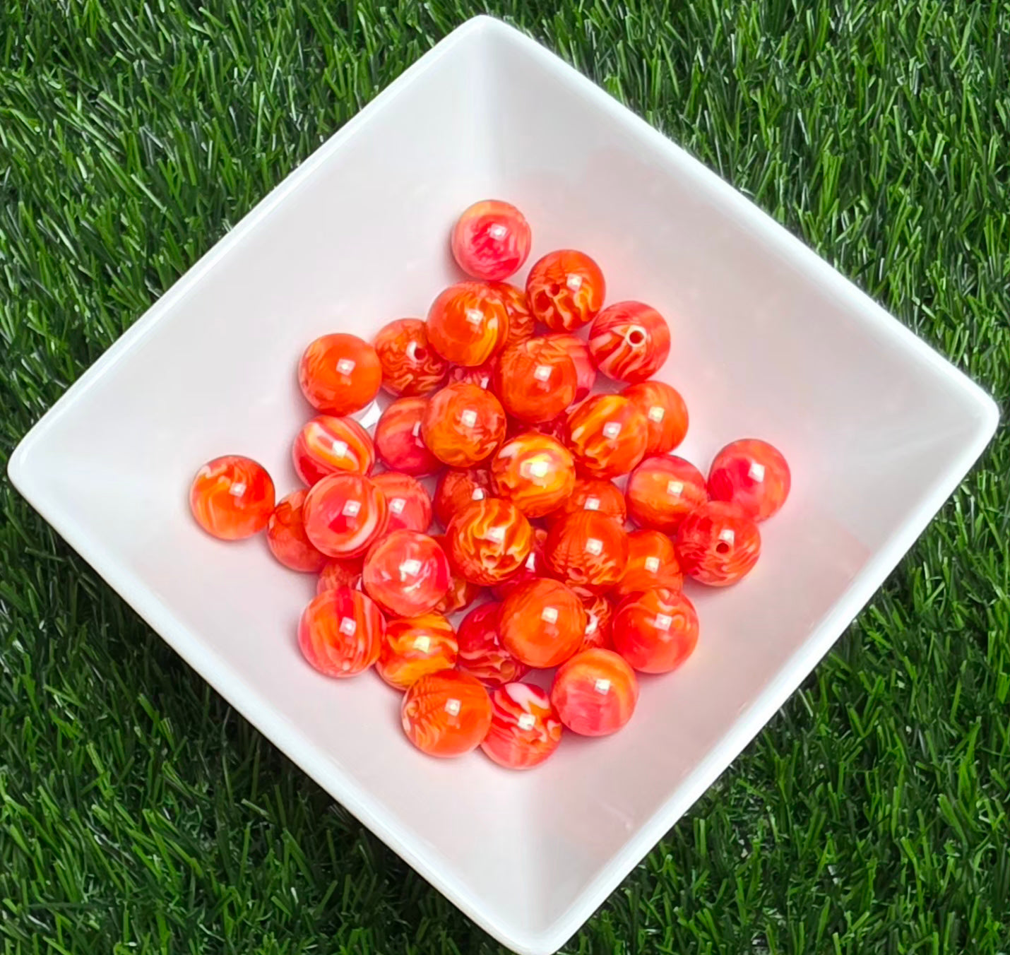Creamsicle Swirl Acrylic Beads – 16mm – 10 Pack