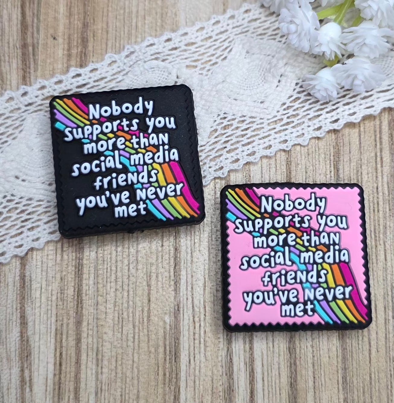 Nobody Supports You More Than Social Media Friends You’ve Never Met Silicone Focal Bead