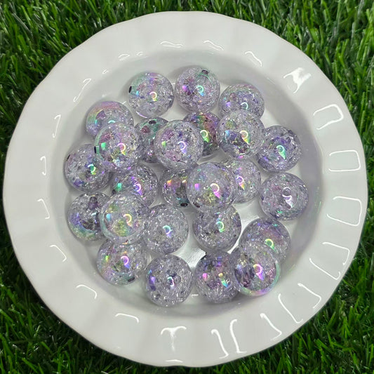 20mm Black Crackle Acrylic Beads – 4 Pack