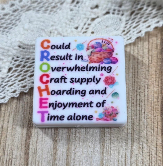 Crochet Definition Silicone Focal Bead – Funny Craft Lover Design
