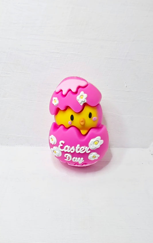 3D Easter Chic Egg silicone focal bead - A230B