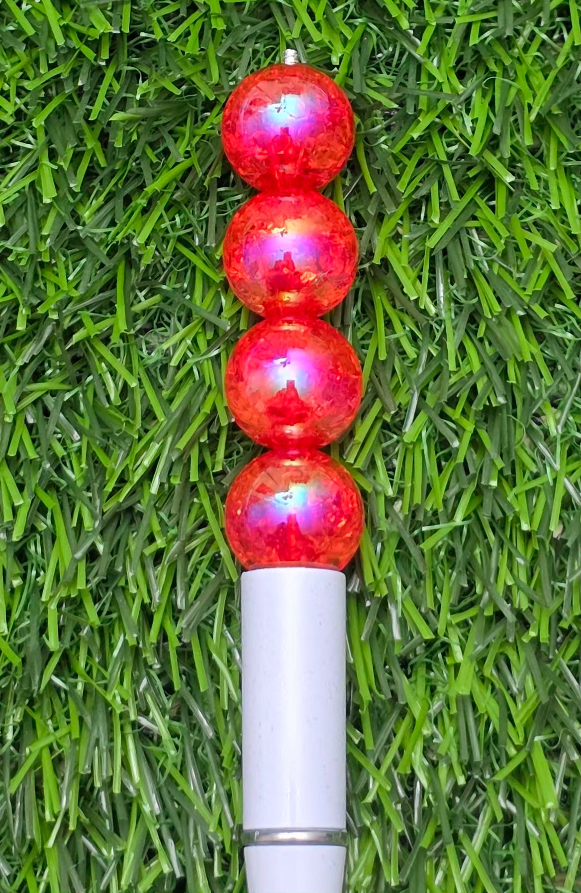 16MM Cherry Red Iridescent Acrylic Beads – 6 Piece Pack