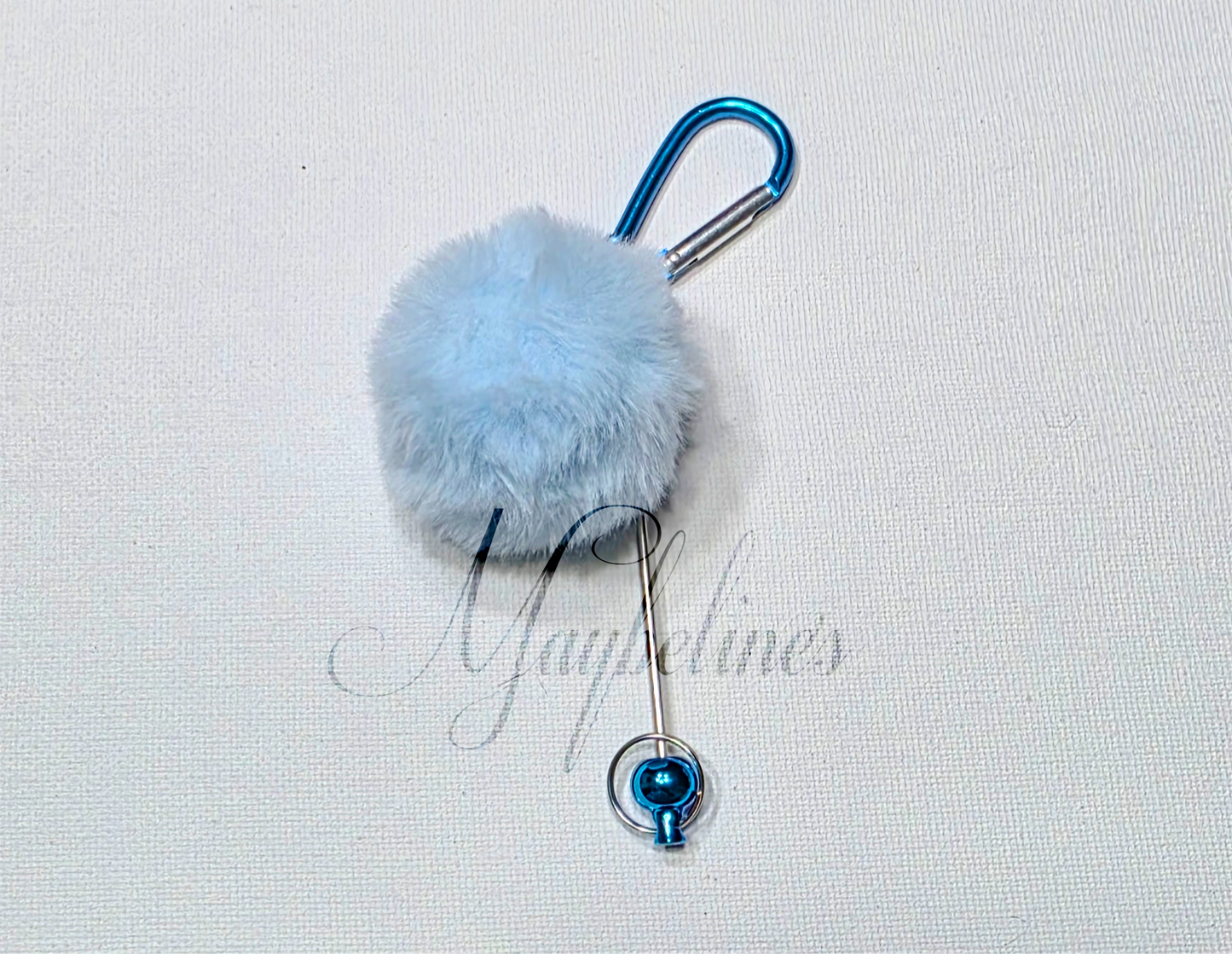 Beadable Keychain Bar with Pom Pom —  (DIY Blank)