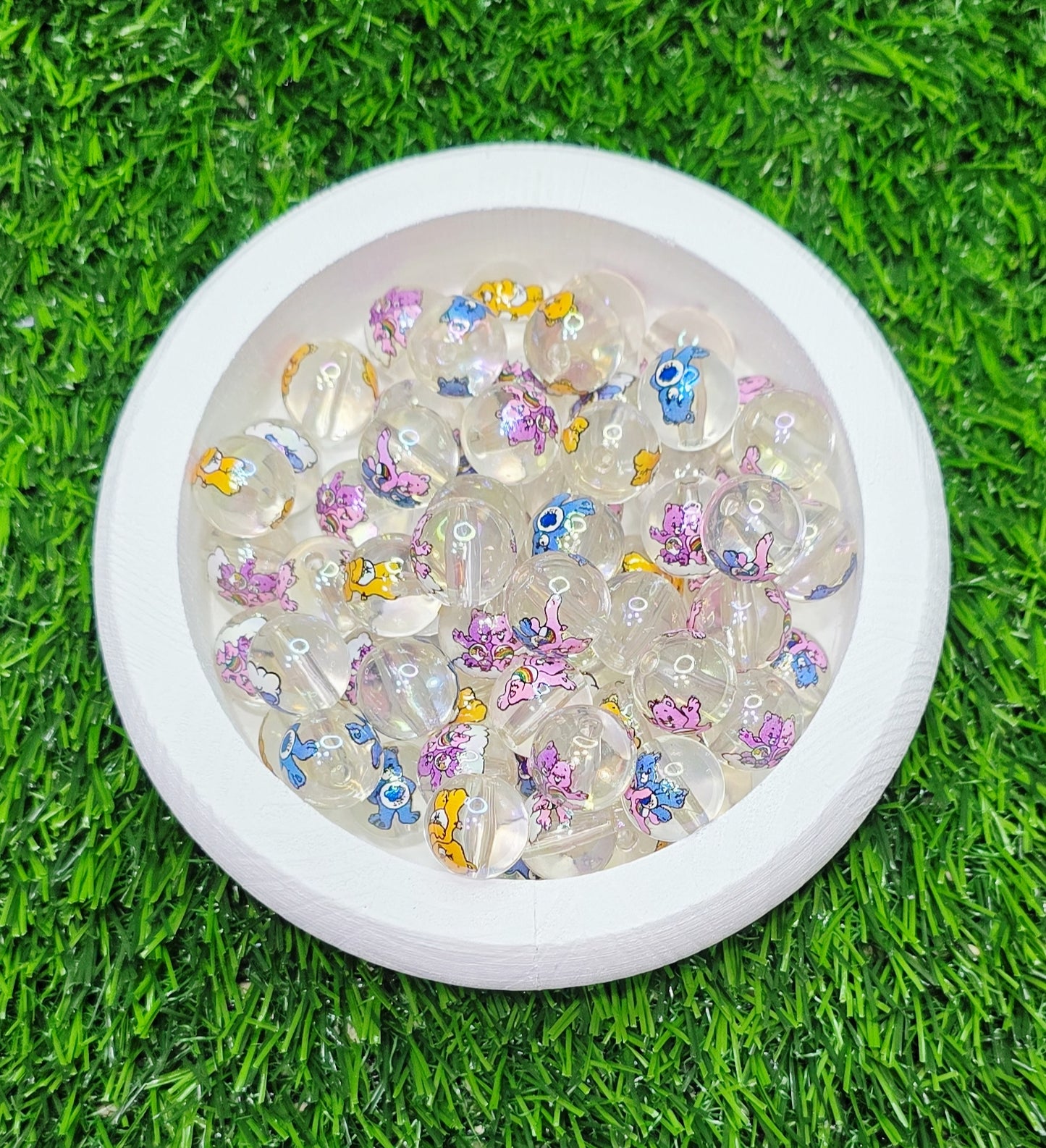 16mm bear acrylic beads, multicolor cute bear beads, 6pcs randomly packed