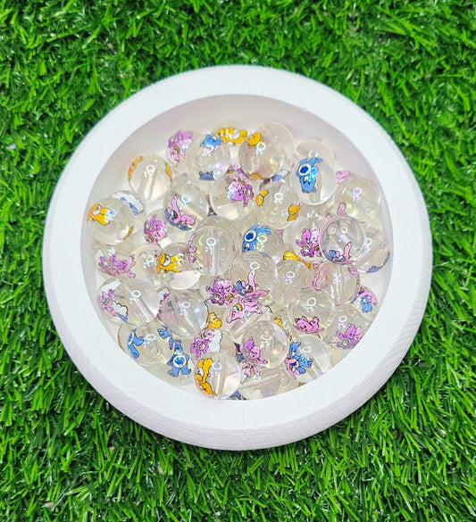 16mm bear acrylic beads, multicolor cute bear beads, 6pcs randomly packed