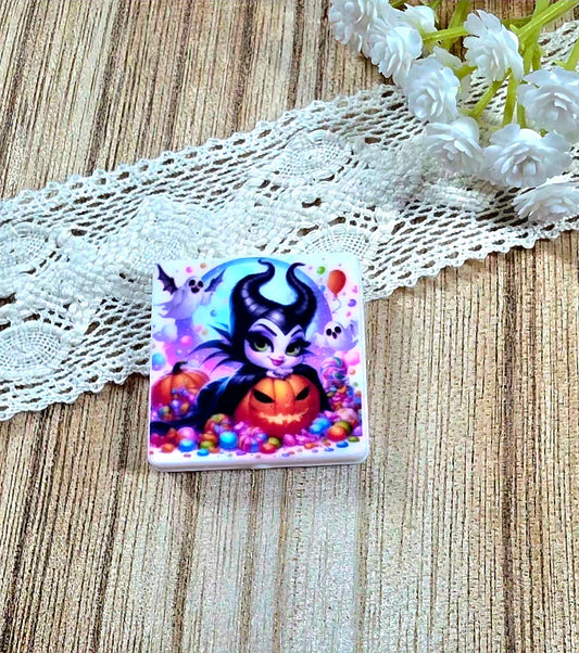 Halloween Villain Pumpkin Silicone Focal Bead – Spooky Cute Candy Design