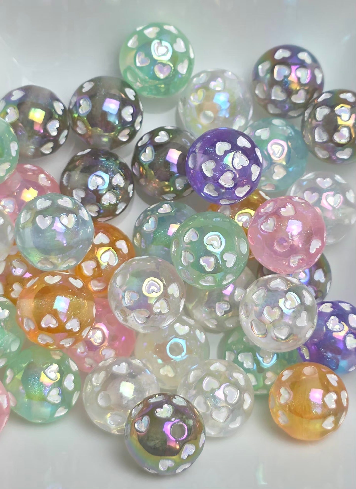 Sweetheart Glow – 16mm Acrylic Bead Mix – 10 Pack