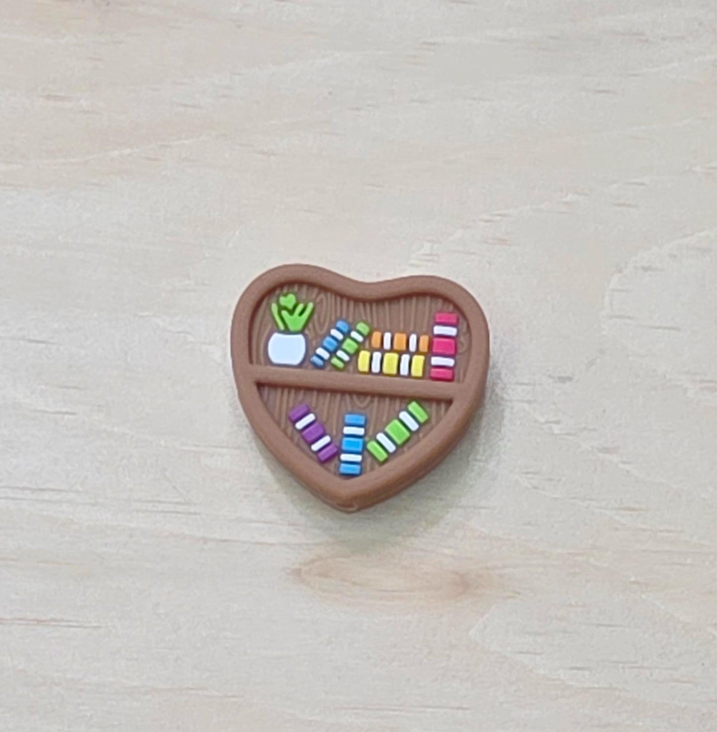 Heart Bookcase 3D Silicone focal bead - A190 and A191