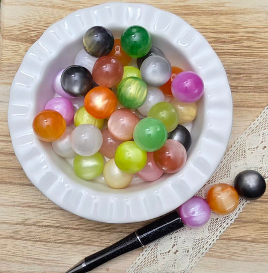 20MM Cat Eye Acrylic Beads – Mixed Colors – 4 Piece Pack