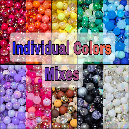 Assorted Colors acrylic bead mixes - 8mm to 20mm Assorted color acrylic bead mixes - bead mixes