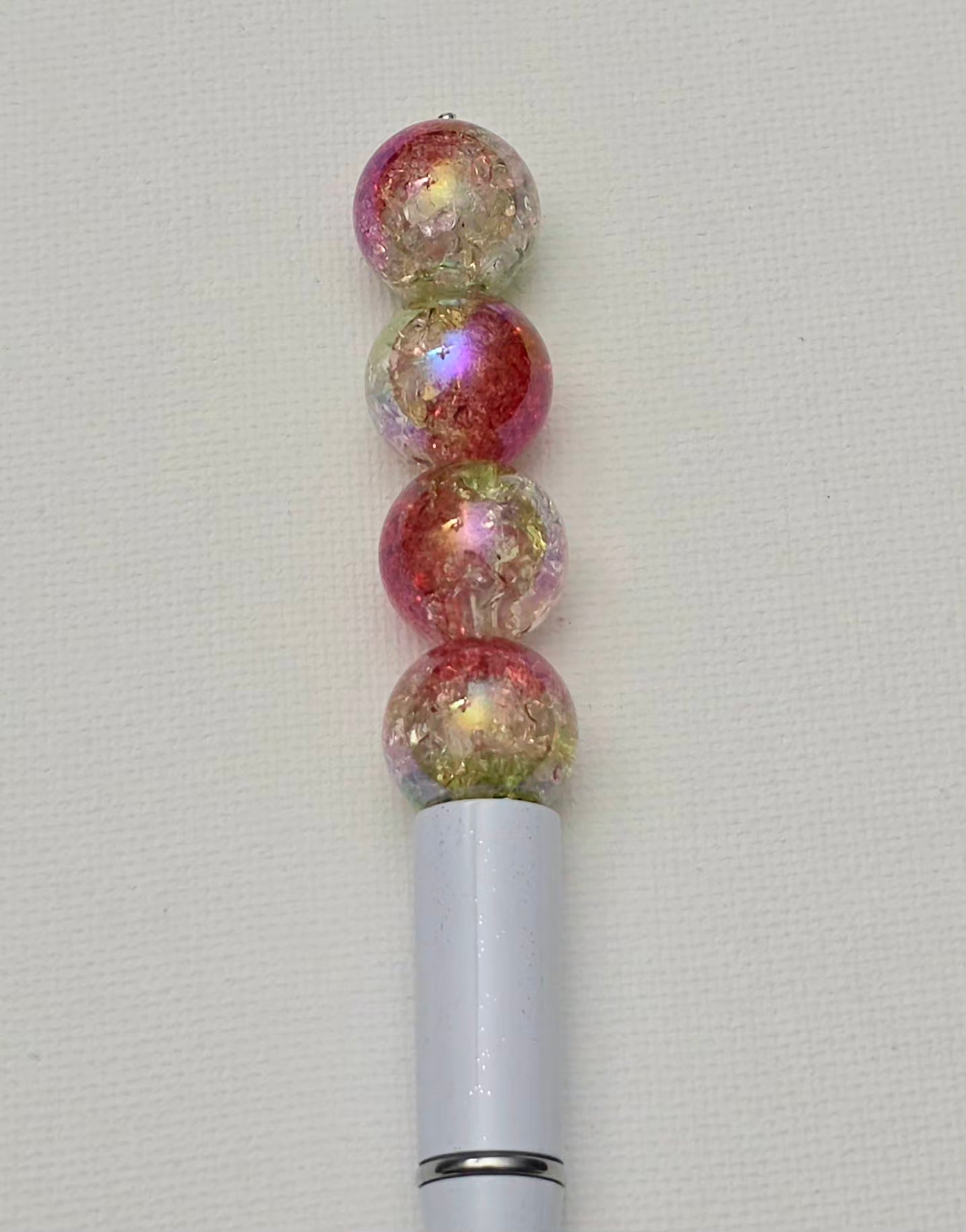 16MM Red Green Iridescent Crackle Acrylic Beads – 5 Piece Pack