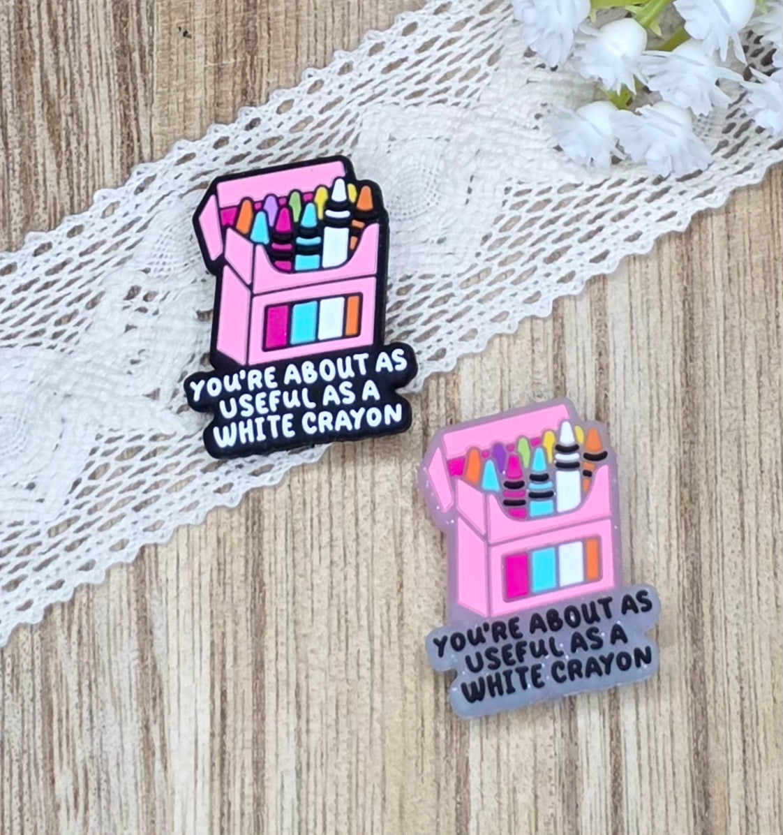 You're About as Useful as a White Crayon Silicone Focal Bead | Funny Sarcastic DIY Craft Supply