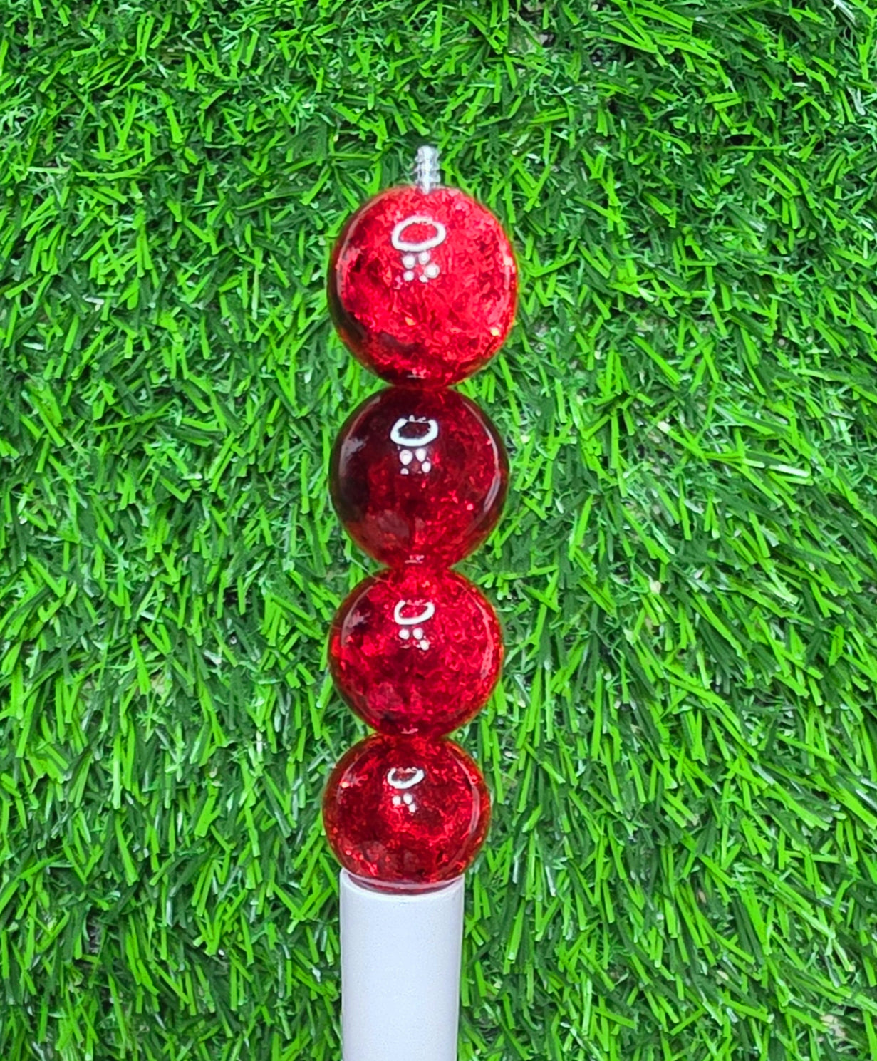 Red 16mm acrylic crackle beads, crackle beads