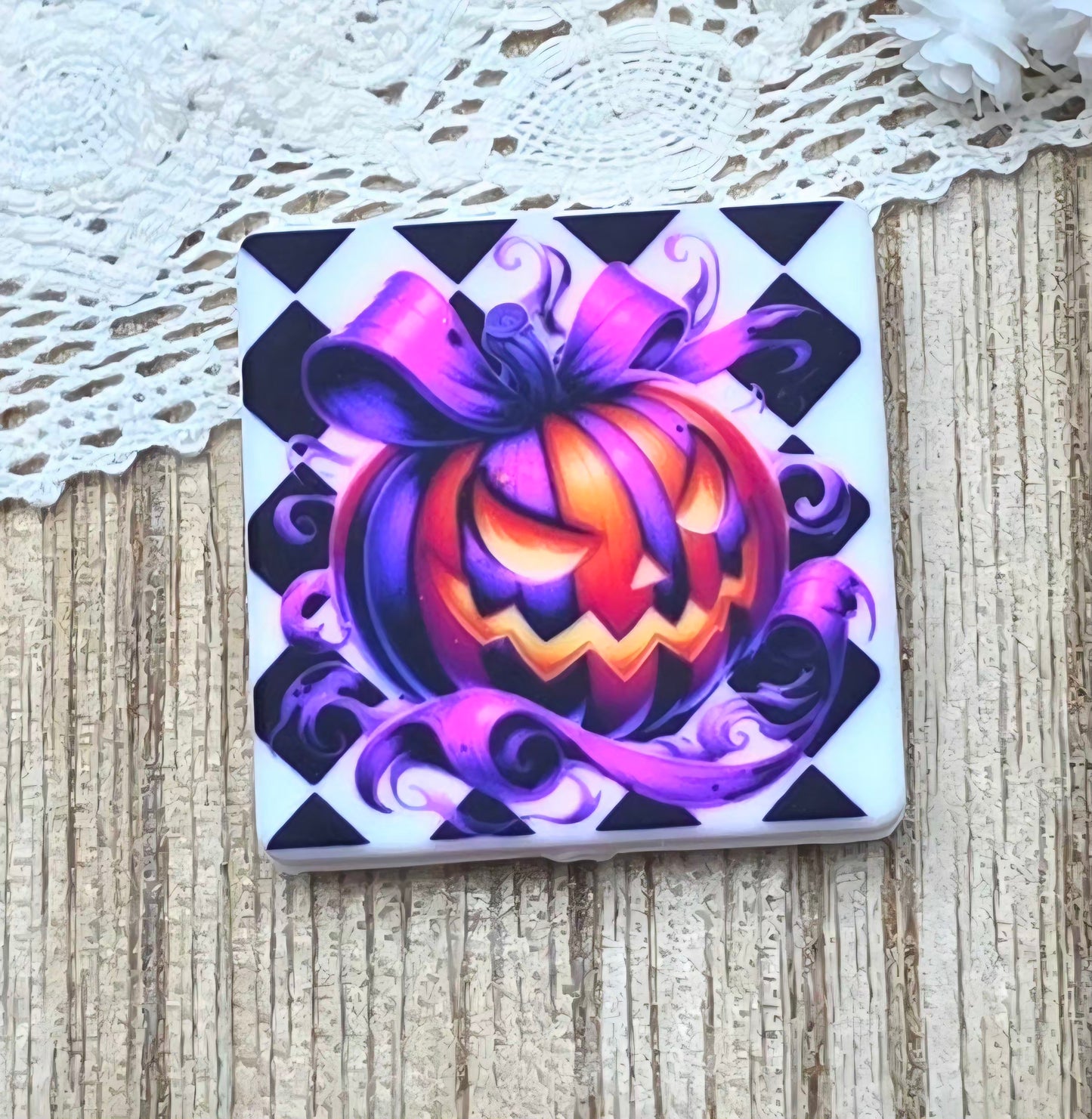 Exclusive Purple Swirl Pumpkin Silicone Focal Bead