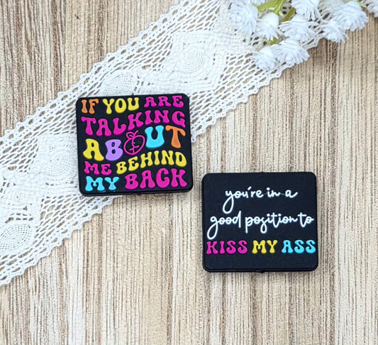 Sassy Double-Sided Silicone Focal Bead – If You're Talking About Me Behind My Back