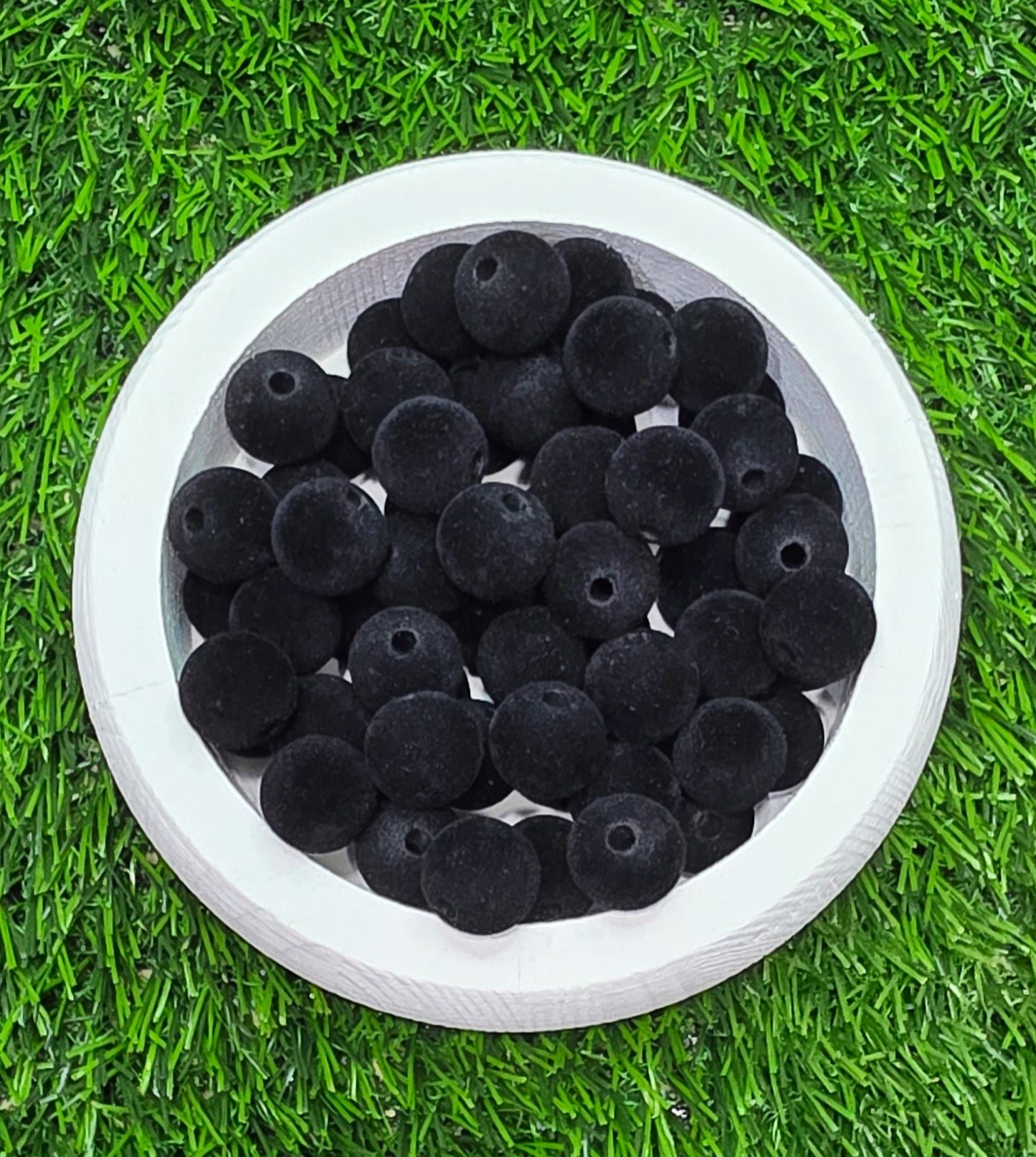 Multicolor Velvet flocked acrylic beads 16mm