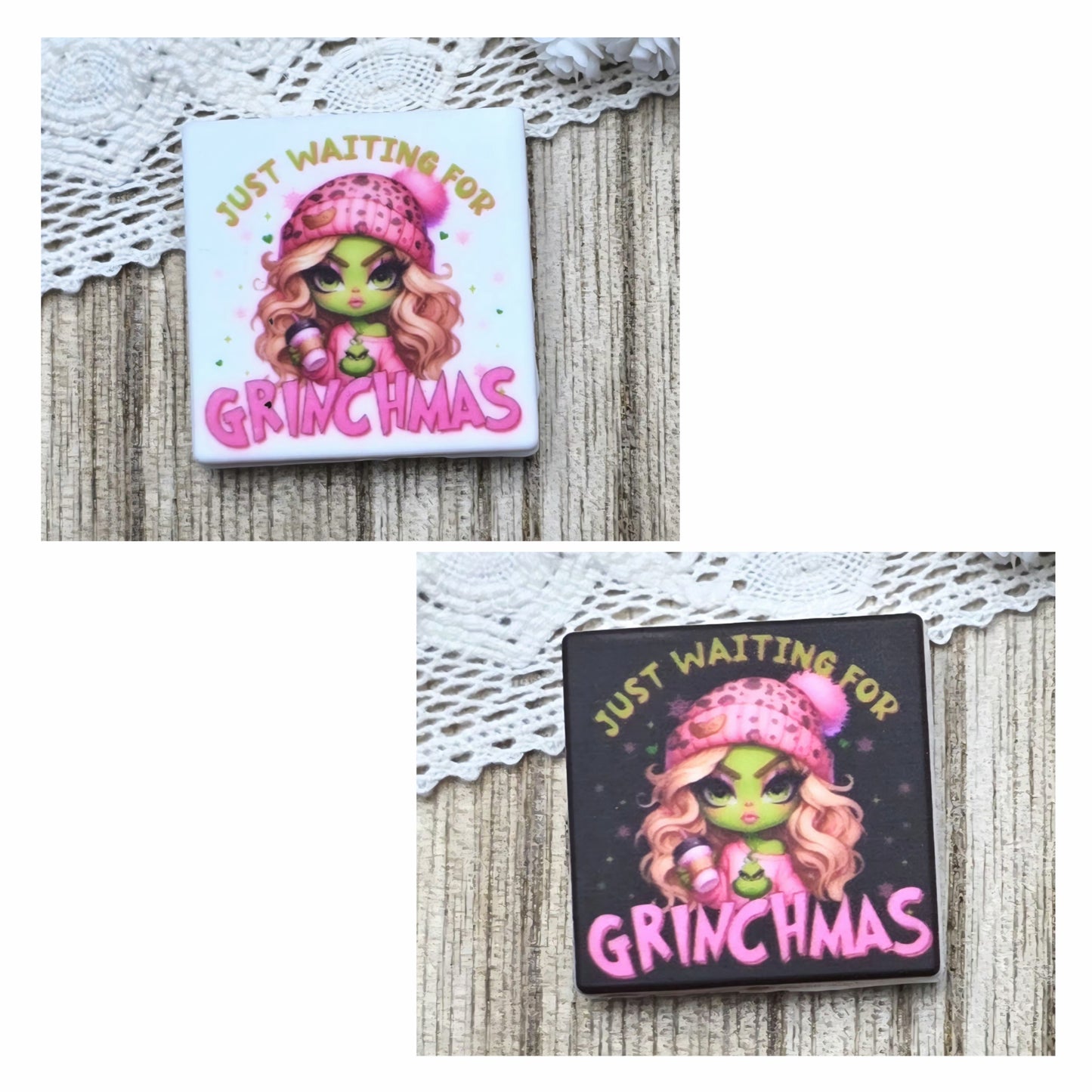 Grinchmas Inspired Girl Silicone Focal Bead – Christmas Diva Focal Exclusive