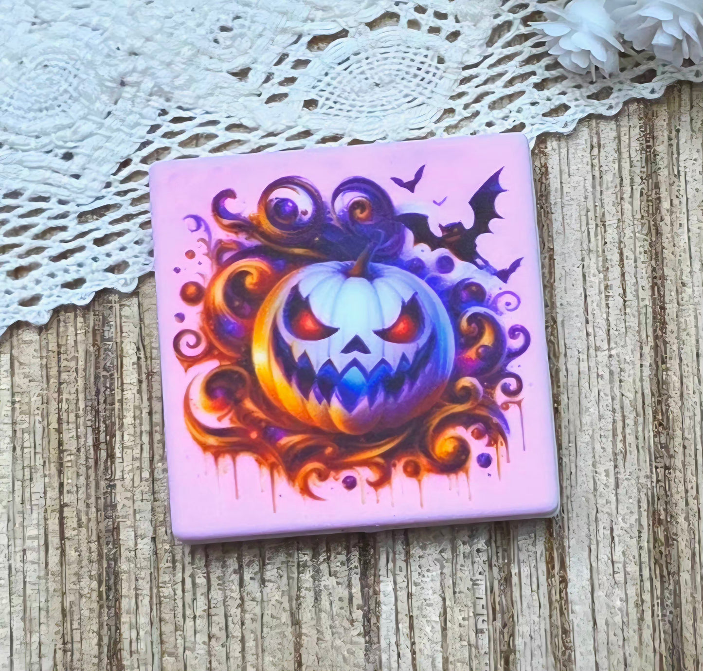 MayVley Exclusive Spooky Swirl Pumpkin Silicone Focal Bead