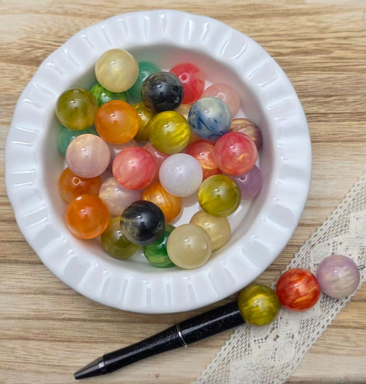 20mm Galaxy Cat Eye Acrylic Beads – 4 Piece Pack