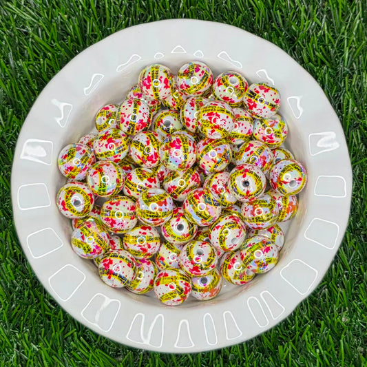 Crime Scene Bloody Splatter Acrylic Beads – 5 Pack