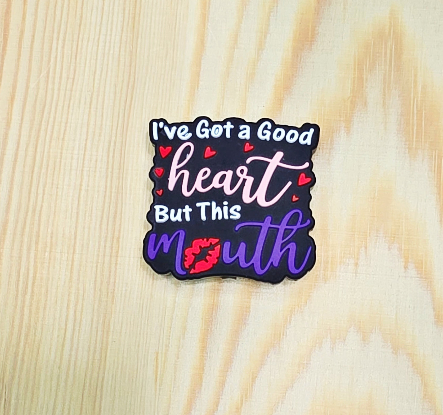 I've got a good heart but this mouth silicone focal bead - A113 - MC original design