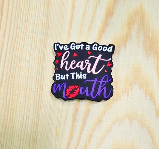 I've got a good heart but this mouth silicone focal bead - A113 - MC original design