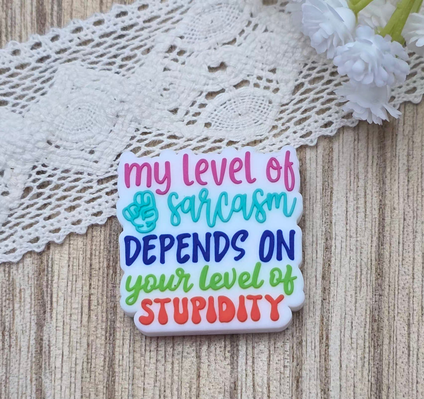 My level of sarcasm depends on your level of stupidity silicone focal bead