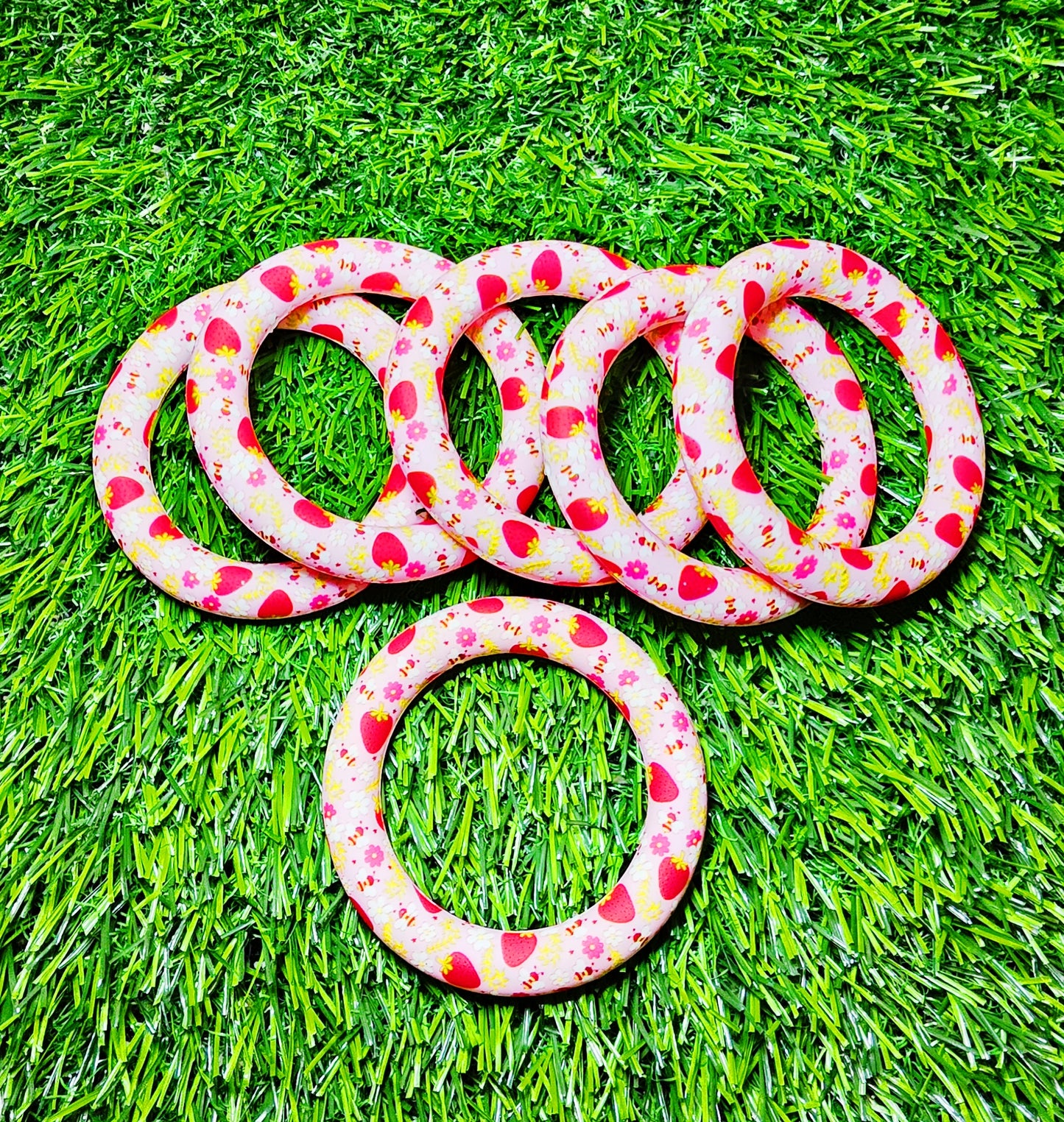 Strawberry silicone rings 65mm - charm silicone rings