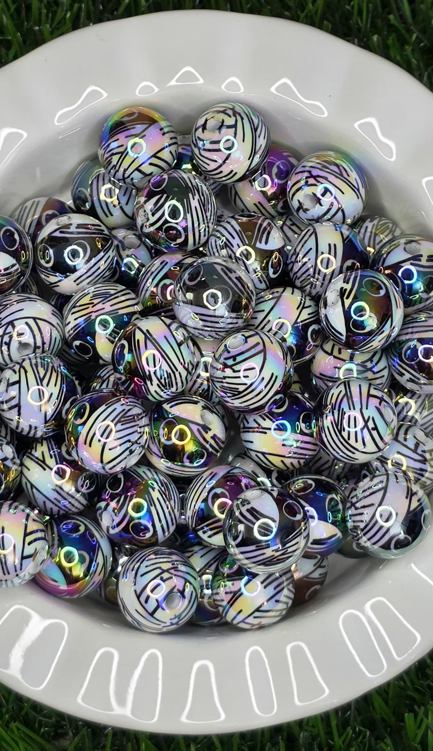 Iridescent Mummy Acrylic Beads – 5 Pack
