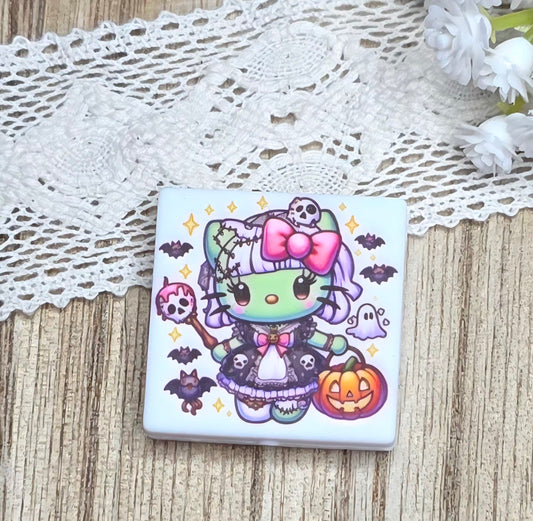 Cute Spooky Kitty Halloween Silicone Focal Bead