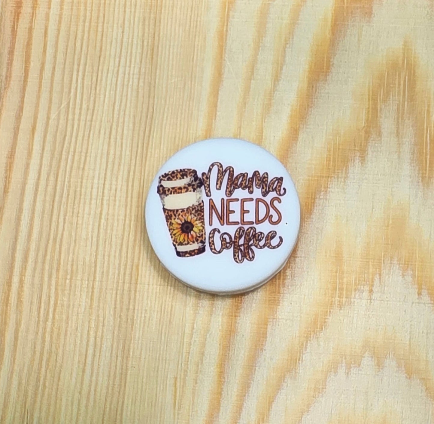 Mama needs coffee silicone focal bead - A109