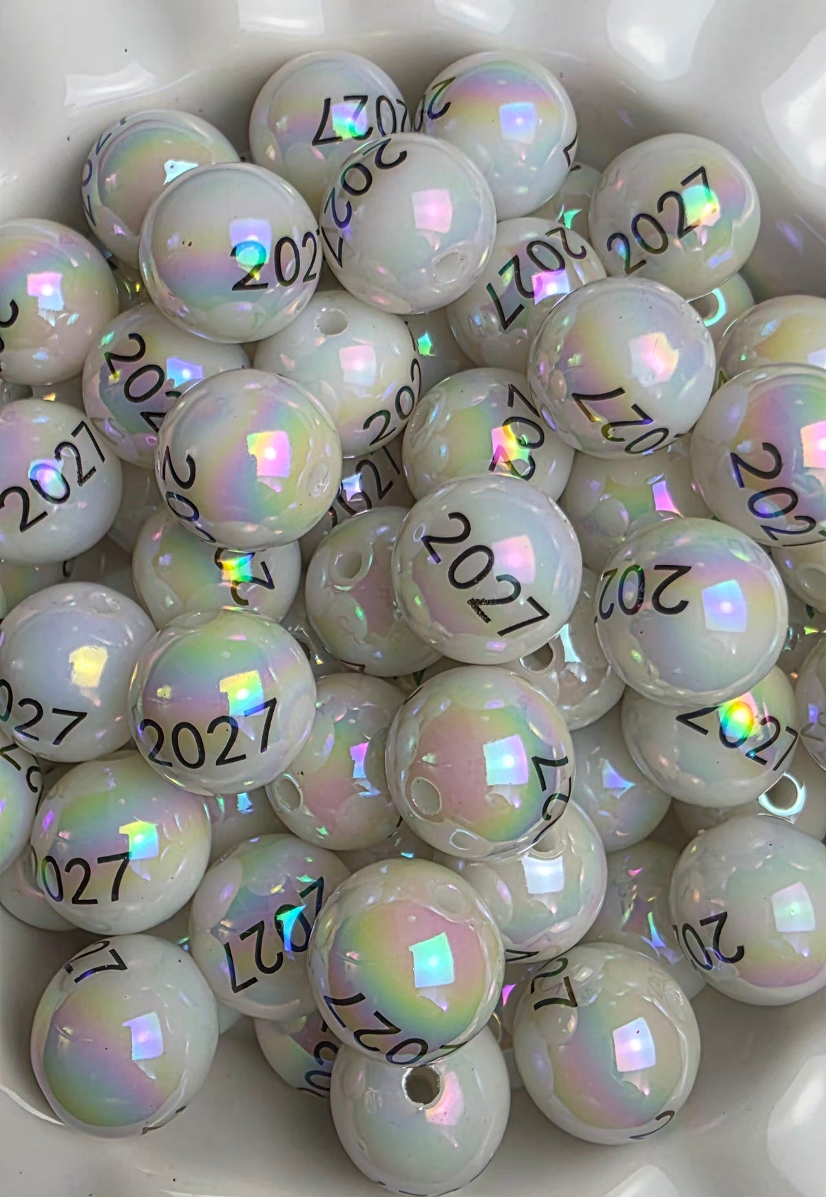 2027 Exclusive Pearl Iridescent Acrylic Beads – 6 Pack