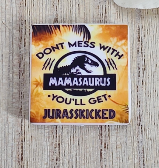 Mamasaurus “Jurasskicked” Silicone Focal Bead
