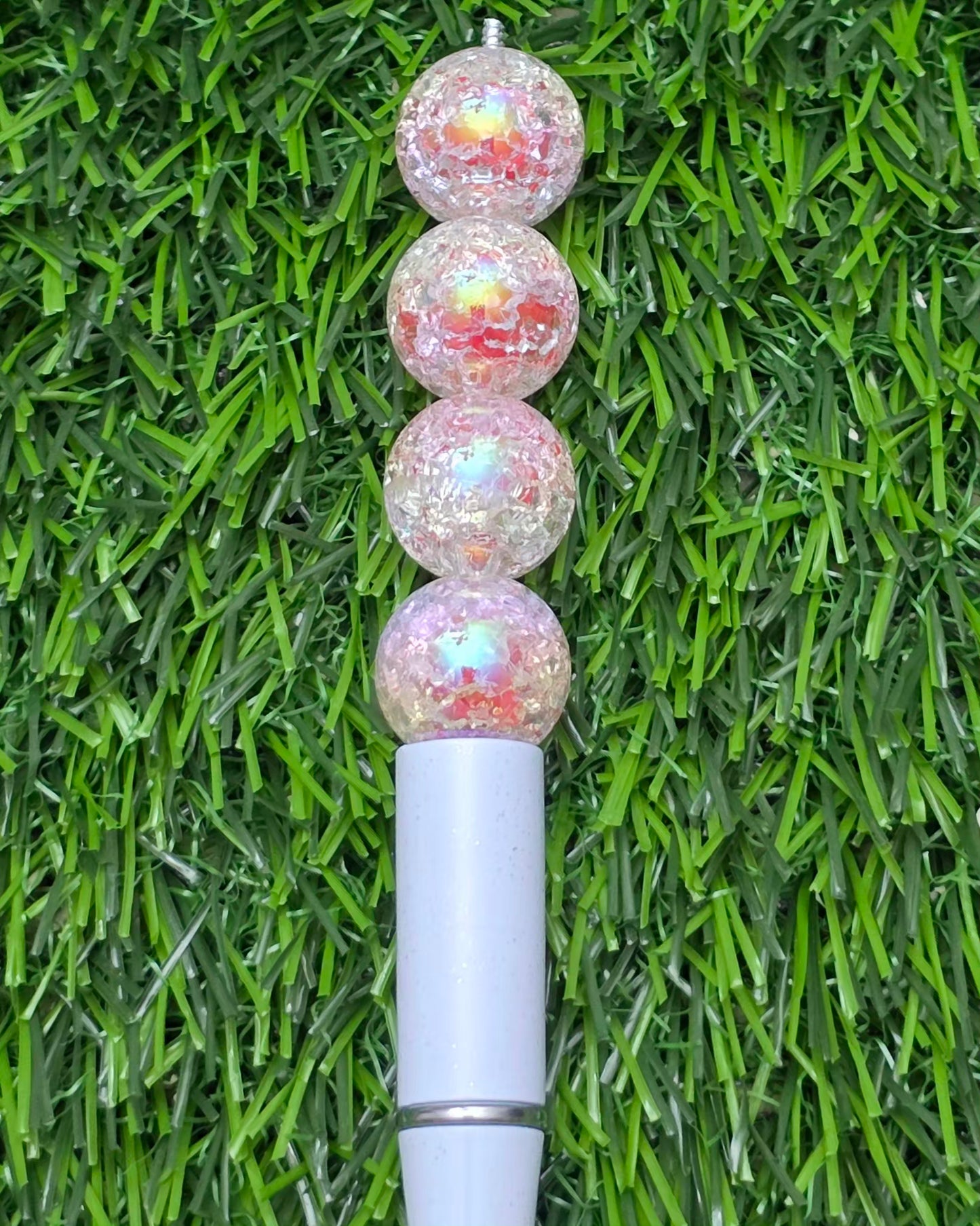 16MM Red Double Layer Iridescent Gold Flake Crackle Acrylic Beads – 5 Piece Pack