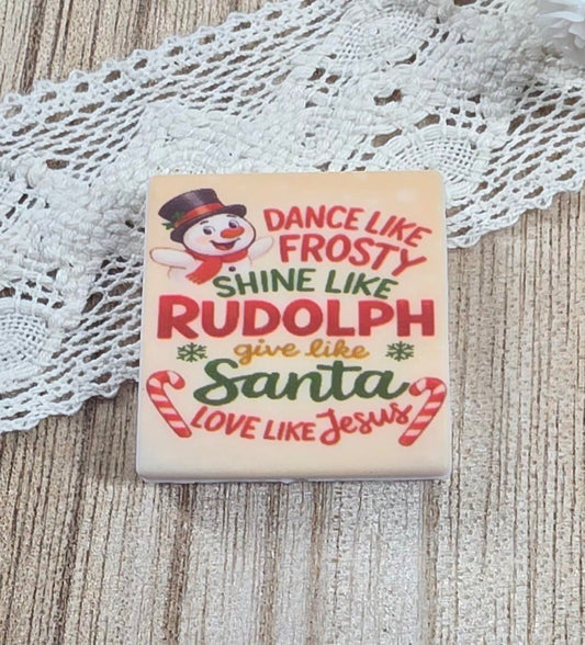 Exclusive Inspirational Christmas Silicone Focal Bead – Dance Like Frosty Holiday Focal