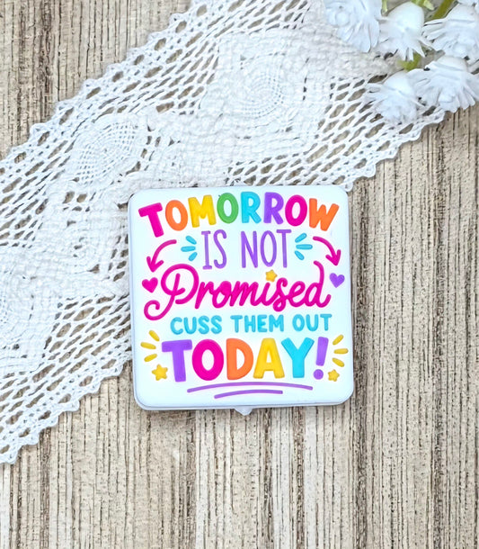 Funny Sarcastic Silicone Focal Bead – Tomorrow Is Not Promised, Cuss Them Out Today