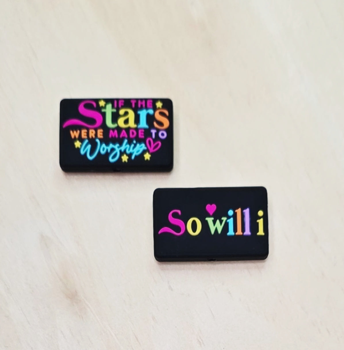 If the stars were made to worship so will I double-sided silicone focal bead - A574