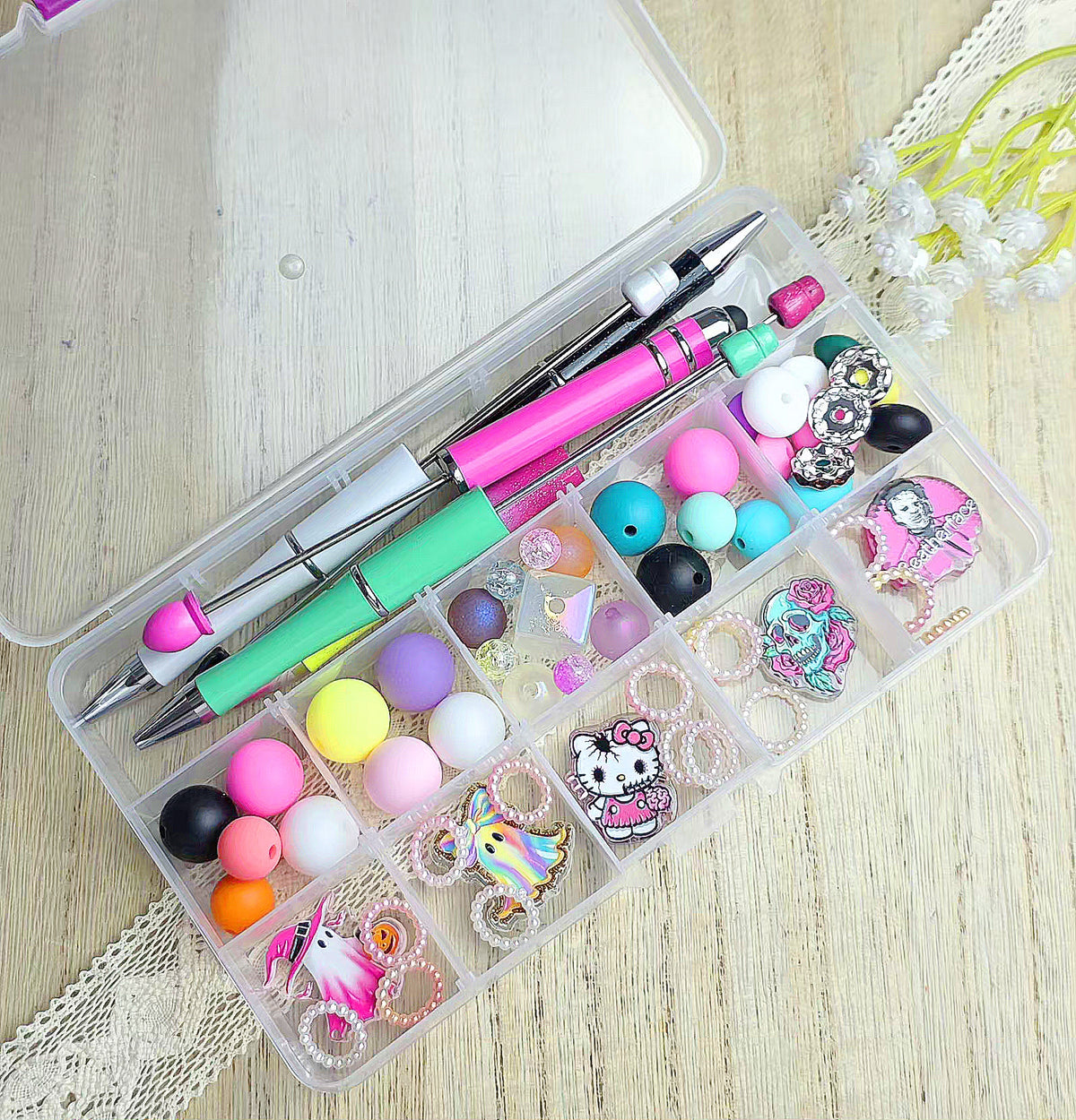 Spooky & Sweet DIY Beadable Pen + Stylus Kit with Reusable Storage Container