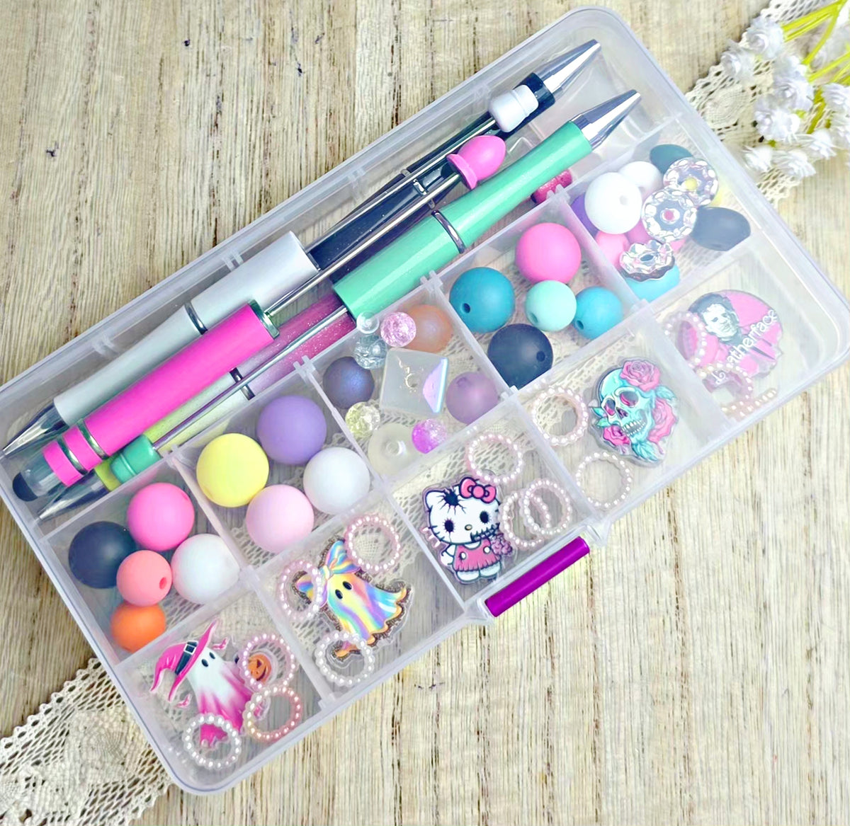 Spooky & Sweet DIY Beadable Pen + Stylus Kit with Reusable Storage Container