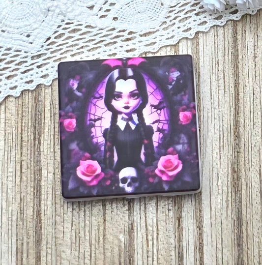 Gothic Wednesday Girl Silicone Focal Bead Exclusive